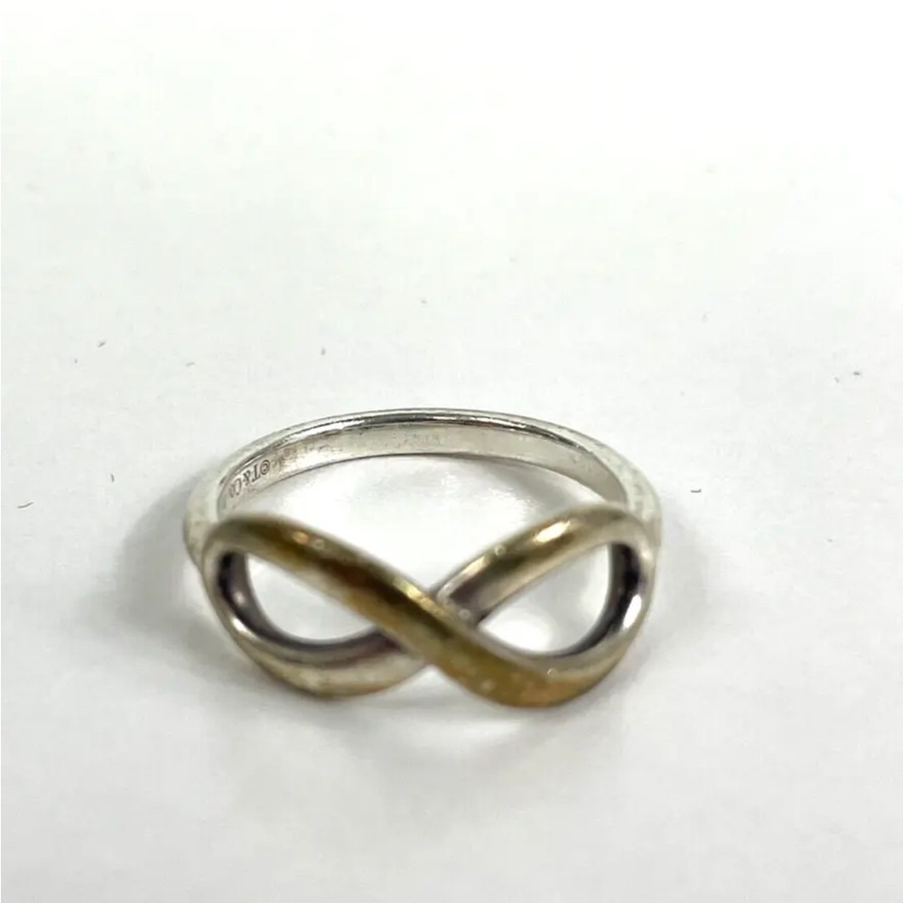 Authentic Vintage Tiffany & Co 925 Sterling Silver Infinity Figure Eight Ring Si